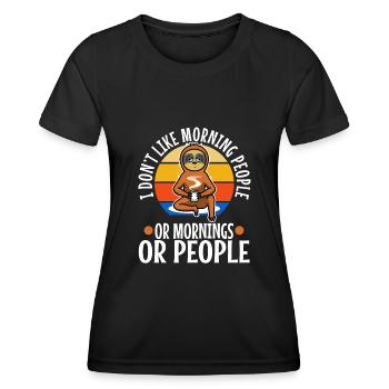 I hate morning people - Women's Functional T-Shirt - black - Front - AI Model Female 172 light (172cm)
