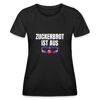 Zuckerbrot ist aus schwarzer Humor, die gute Zeit - Frauen Funktions-T-Shirt - Schwarz - Vorne - AI Model Female 172 light (172cm)