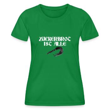 Zuckerbrot ist aus schwarzer Humor, die gute Zeit - Frauen Funktions-T-Shirt - Kelly Green - Vorne - AI Model Female 172 dark (172cm)