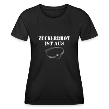 Zuckerbrot ist aus schwarzer Humor, die gute Zeit - Frauen Funktions-T-Shirt - Schwarz - Vorne - AI Model Female 172 light (172cm)