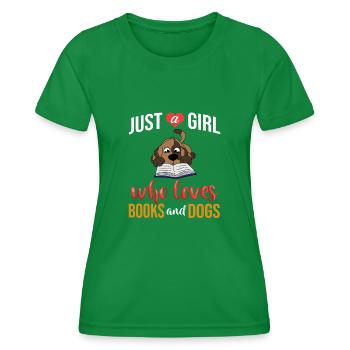 Livre Chien Lecture Rat de bibliothèque Lecteur bibliothécaire - T-shirt sport Femme - vert - Devant - AI Model Female 172 dark (172cm)