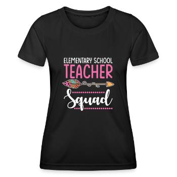 groupe d'enseignants du primaire - T-shirt sport Femme - noir - Devant - AI Model Female 172 light (172cm)