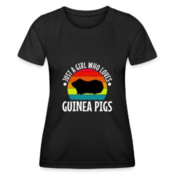 Juste une fille qui aime les cochons d’Inde - T-shirt sport Femme - noir - Devant - AI Model Female 172 light (172cm)