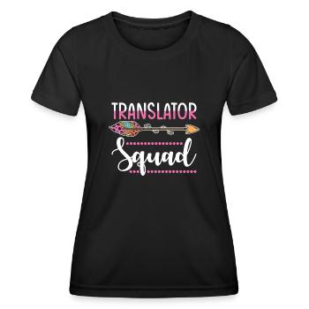 groupe de traducteurs - T-shirt sport Femme - noir - Devant - AI Model Female 172 light (172cm)