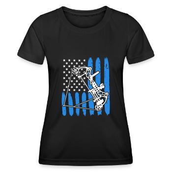 Compound Bow Archer USA Archery - Women's Functional T-Shirt - black - Front - AI Model Female 172 light (172cm)