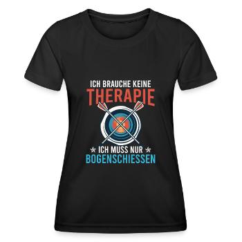 Muss nur Bogenschießen Bogensport - Frauen Funktions-T-Shirt - Schwarz - Vorne - AI Model Female 172 light (172cm)