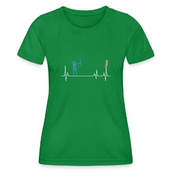 Bogenschütze Herzschlag Bogenschießen - Frauen Funktions-T-Shirt - Kelly Green - Vorne - AI Model Female 172 dark (172cm)
