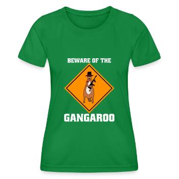 Känguru Warnung bewaffnete Kängurus - Frauen Funktions-T-Shirt - Kelly Green - Vorne - AI Model Female 172 dark (172cm)