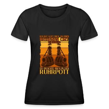 Ruhrgebiet Bergbau Ruhrpott - Frauen Funktions-T-Shirt - Schwarz - Vorne - AI Model Female 172 light (172cm)