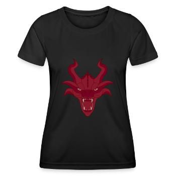 Roter Drachen Kopf - Frauen Funktions-T-Shirt - Schwarz - Vorne - AI Model Female 172 light (172cm)