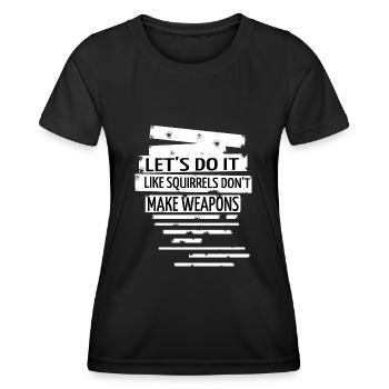statement 60s love joke global peace flower power - Women's Functional T-Shirt - black - Front - AI Model Female 172 light (172cm)
