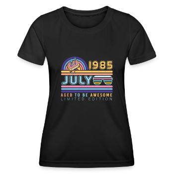 Baujahr 1985 Im Juli - Frauen Funktions-T-Shirt - Schwarz - Vorne - AI Model Female 172 light (172cm)