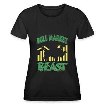 Bullenmarkt-Bestie - Frauen Funktions-T-Shirt - Schwarz - Vorne - AI Model Female 172 light (172cm)