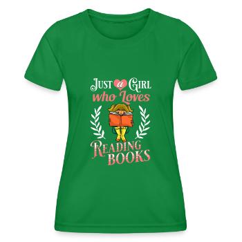 Book Girls Read Women Bookworm Bibliothécaire - T-shirt sport Femme - vert - Devant - AI Model Female 172 dark (172cm)