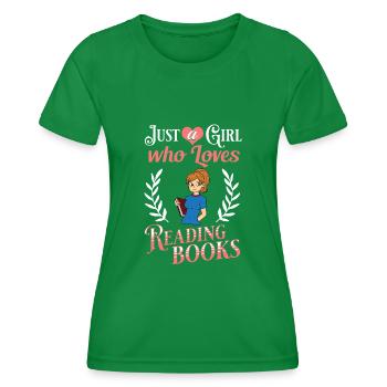 Book Girls Read Women Bookworm Bibliothécaire - T-shirt sport Femme - vert - Devant - AI Model Female 172 dark (172cm)