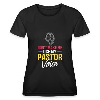 Pasteur Église Ministre Christ Spirituel Jésus - T-shirt sport Femme - noir - Devant - AI Model Female 172 light (172cm)