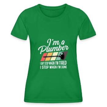 Ich bin ein Klempner Fleißiger Klempner Geschenk - Frauen Funktions-T-Shirt - Kelly Green - Vorne - AI Model Female 172 dark (172cm)