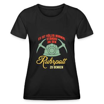 Ruhrgebiet Retro Bergbau Ruhrpott - Frauen Funktions-T-Shirt - Schwarz - Vorne - AI Model Female 172 light (172cm)
