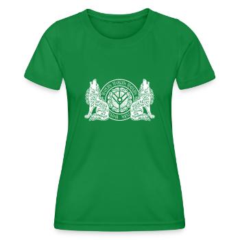 Wolf Odins Wikinger Schild Odhin Wölfe - Frauen Funktions-T-Shirt - Kelly Green - Vorne - AI Model Female 172 dark (172cm)