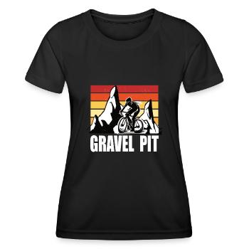 Ride Gravel Gravel Bike Gravel Road Bike Crossbike - Women's Functional T-Shirt - black - Front - AI Model Female 172 light (172cm)