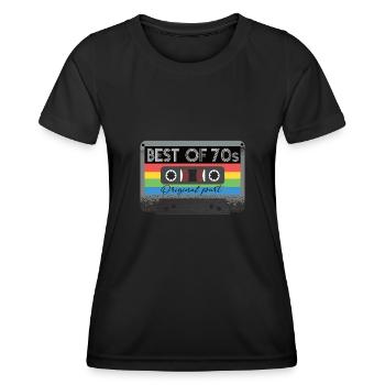 Le meilleur de la cassette des années 70 rétro des années 70 - T-shirt sport Femme - noir - Devant - AI Model Female 172 light (172cm)