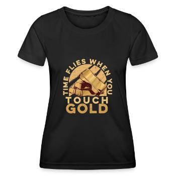 Mines d’or - T-shirt sport Femme - noir - Devant - AI Model Female 172 light (172cm)