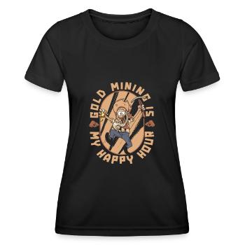 Goldbergbau Goldmine - Frauen Funktions-T-Shirt - Schwarz - Vorne - AI Model Female 172 light (172cm)