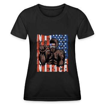 Bigfoot Independence Day America USA - Women's Functional T-Shirt - black - Front - AI Model Female 172 light (172cm)