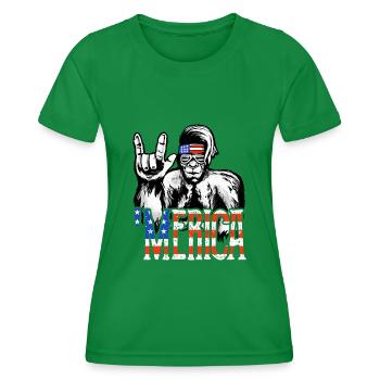 Bigfoot Independence Day America USA - Women's Functional T-Shirt - kelly green - Front - AI Model Female 172 dark (172cm)
