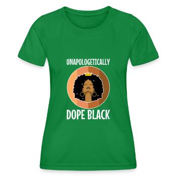 Unapologetically black, Black History - Frauen Funktions-T-Shirt - Kelly Green - Vorne - AI Model Female 172 dark (172cm)