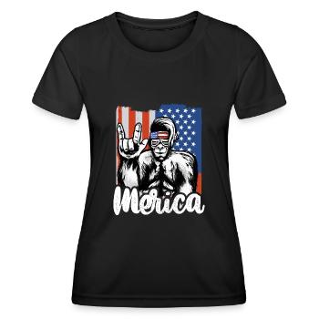 Bigfoot Independence Day Amérique États-Unis - T-shirt sport Femme - noir - Devant - AI Model Female 172 light (172cm)