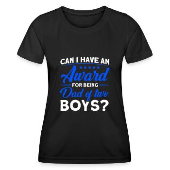 Auszeichnung Vater Papa Zwei Jungen - Frauen Funktions-T-Shirt - Schwarz - Vorne - AI Model Female 172 light (172cm)