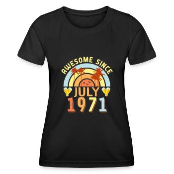 Heart’s Desire pour juillet 1971 - T-shirt sport Femme - noir - Devant - AI Model Female 172 light (172cm)