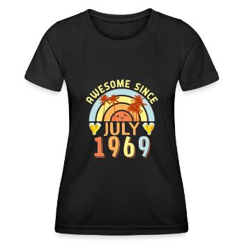 Heart’s Desire pour juillet 1969 - T-shirt sport Femme - noir - Devant - AI Model Female 172 light (172cm)