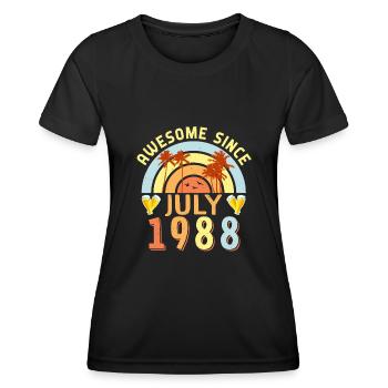 July 1988 Gift idea - Women's Functional T-Shirt - black - Front - AI Model Female 172 light (172cm)