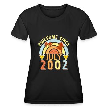 20tes Lebensjahr Im Juli 2002 - Frauen Funktions-T-Shirt - Schwarz - Vorne - AI Model Female 172 light (172cm)