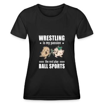 Lutte Passion Ball Sports Tofu végétal - T-shirt sport Femme - noir - Devant - AI Model Female 172 light (172cm)