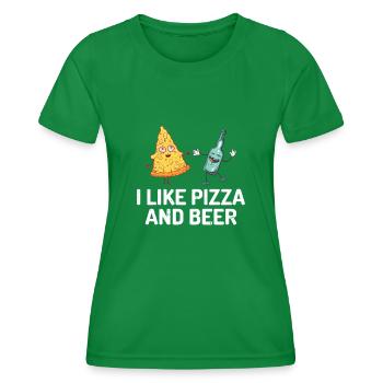 I like pizza and beer - Women's Functional T-Shirt - kelly green - Front - AI Model Female 172 dark (172cm)