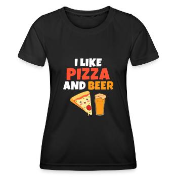 I like pizza and beer - Women's Functional T-Shirt - black - Front - AI Model Female 172 light (172cm)