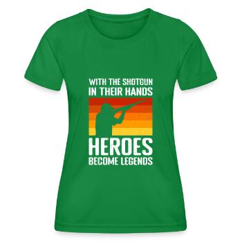 Clay pigeon shooting - Women's Functional T-Shirt - kelly green - Front - AI Model Female 172 dark (172cm)