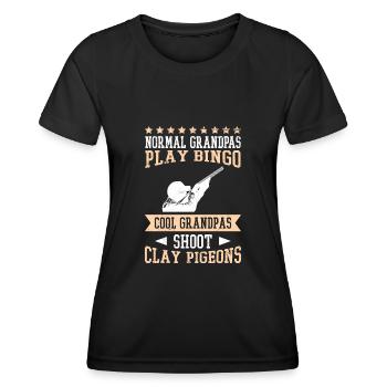 Tontaubenschießen Opa Tontauben - Frauen Funktions-T-Shirt - Schwarz - Vorne - AI Model Female 172 light (172cm)
