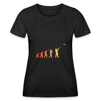 Tontaubenschießen Evolution - Frauen Funktions-T-Shirt - Schwarz - Vorne - AI Model Female 172 light (172cm)
