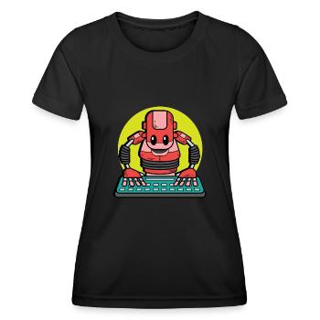 Drôle de robot technicien en informatique Poison - T-shirt sport Femme - noir - Devant - AI Model Female 172 light (172cm)