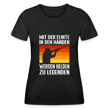 Tontaubenschießen - Frauen Funktions-T-Shirt - Schwarz - Vorne - AI Model Female 172 light (172cm)