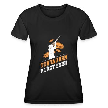 Tontauben Flüsterer Tontaubenschießen - Frauen Funktions-T-Shirt - Schwarz - Vorne - AI Model Female 172 light (172cm)