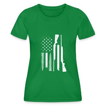 USA Shotgun Shooting Range Clay Pigeon Shooting - Women's Functional T-Shirt - kelly green - Front - AI Model Female 172 dark (172cm)