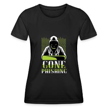 Fini le phishing. Majeure en informatique. Poison - T-shirt sport Femme - noir - Devant - AI Model Female 172 light (172cm)