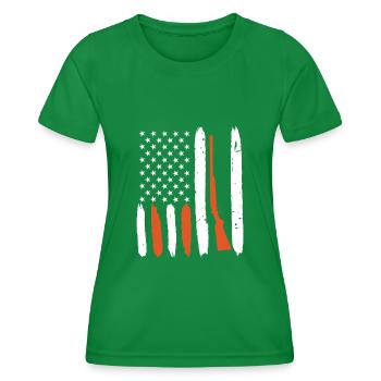 USA Fusil de chasse Arme Clay Pigeon Shooting - T-shirt sport Femme - vert - Devant - AI Model Female 172 dark (172cm)