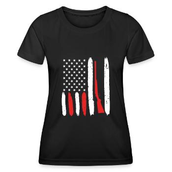 USA Fusil de chasse Arme Clay Pigeon Shooting - T-shirt sport Femme - noir - Devant - AI Model Female 172 light (172cm)