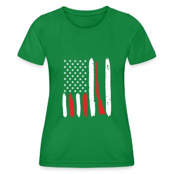 USA Fusil de chasse Arme Clay Pigeon Shooting - T-shirt sport Femme - vert - Devant - AI Model Female 172 dark (172cm)